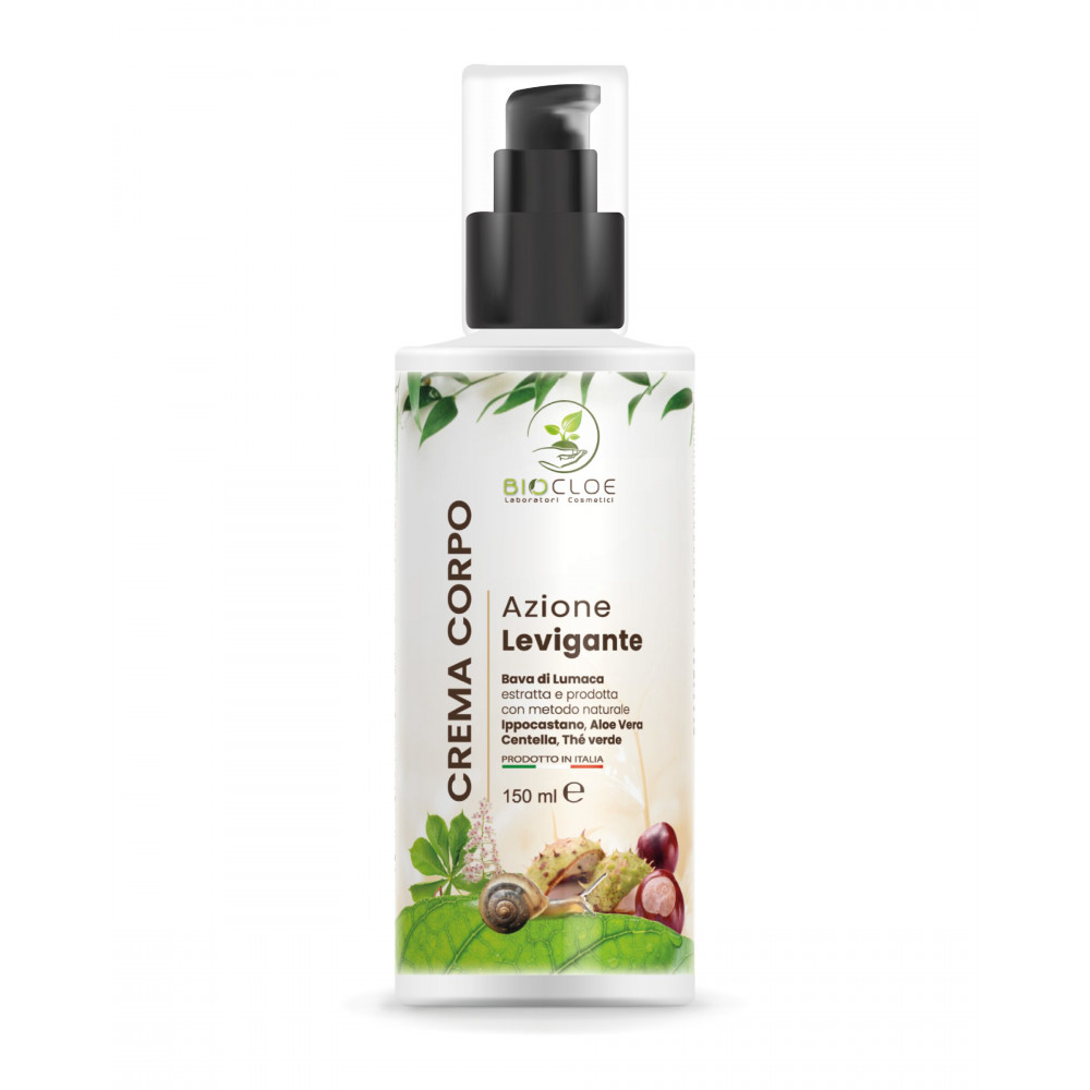 Crema corpo levigante con bava di Lumaca,ippocastano, aloe Vera, centella , thé verde 150ml